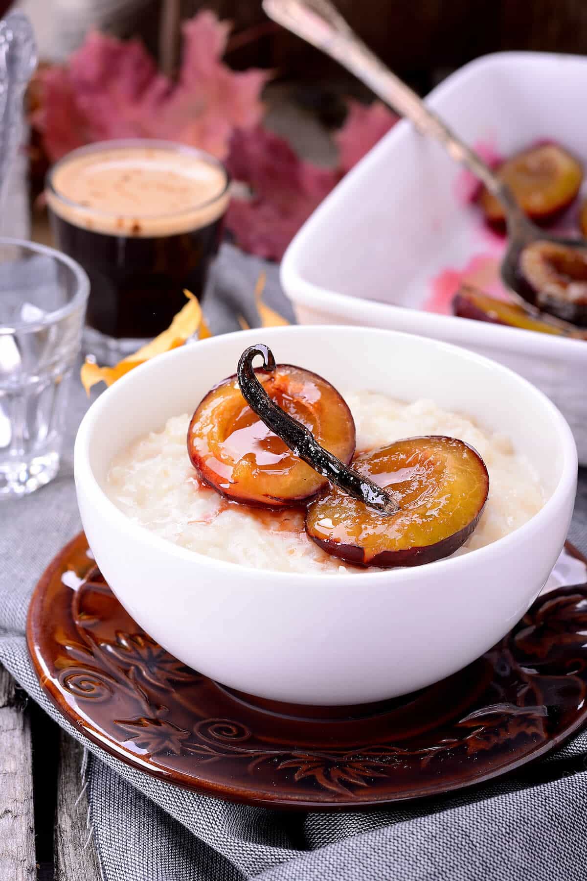 Riz au lait aux prunes vanille caramel