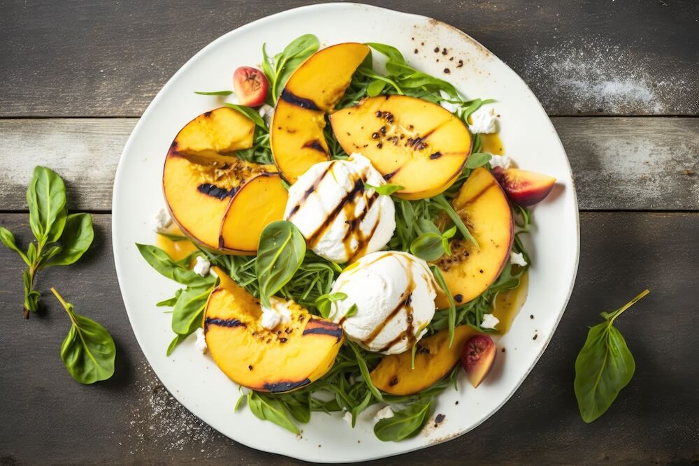 Salade Pêches-Mozzarella